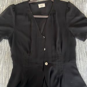 Black button down short sleeves